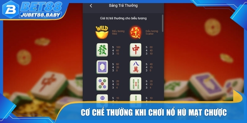 Cơ chế thưởng khi chơi nổ hũ mạt chược