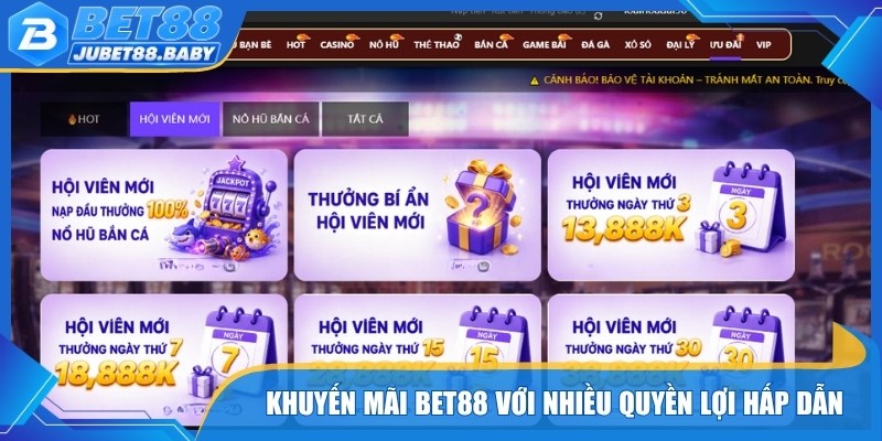 Khuyến mãi Bet88 với nhiều quyền lợi hấp dẫn