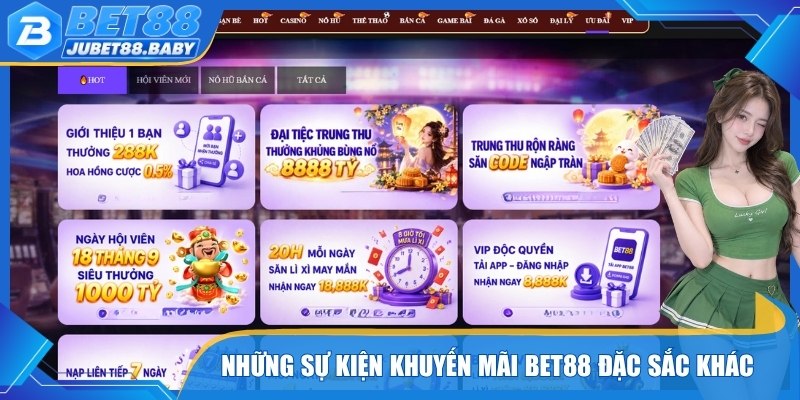Những sự kiện khuyến mãi bet88 đặc sắc khác