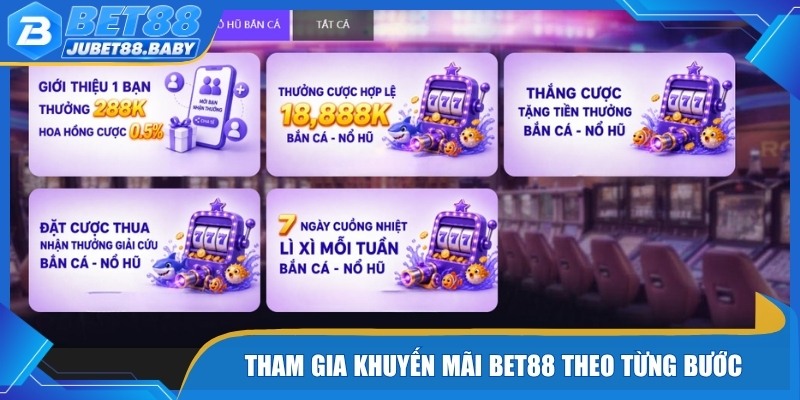 Tham gia khuyến mãi Bet88 theo từng bước